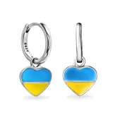 Серебряные серьги С Украиной в сердце