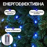 Гирлянда Конский хвост Мишура 960 LED 16 нитей 3 м зеленая, синий GarlandoPro D960L3MGBL