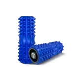 Массажный ролик EasyFit Grid Roller 33 см v.1.2 с заглушками с двух сторон (синий)